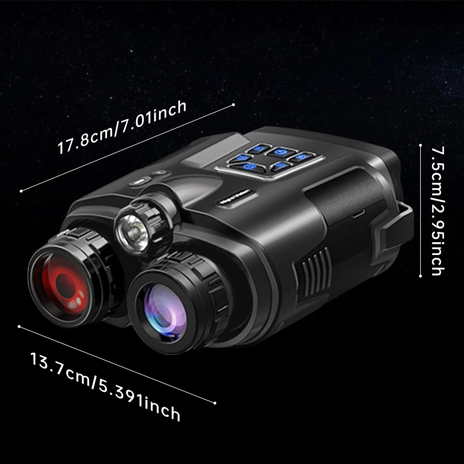 4K Digital Night Vision Binoculars – 8X Zoom, 600m Infrared Night Vision, 5000mAh Rechargeable Battery & 64GB Memory Card for Wildlife Observation & Outdoor Use 8