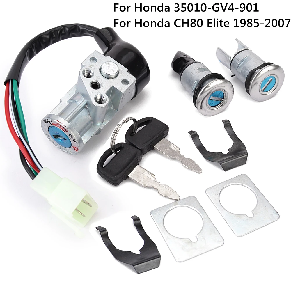 

For Honda CH80 Elite 1985-2007 Motorcycle Ignition Switch Lock Seat Lock Key CH 80 CH80 35010-GV4-901