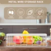 Wall Mounted Metal Storage Holder with Wood Base Toilet Paper Rectangular Basket Versatile Bathroom Basket for Bathroom Kitchen 2
