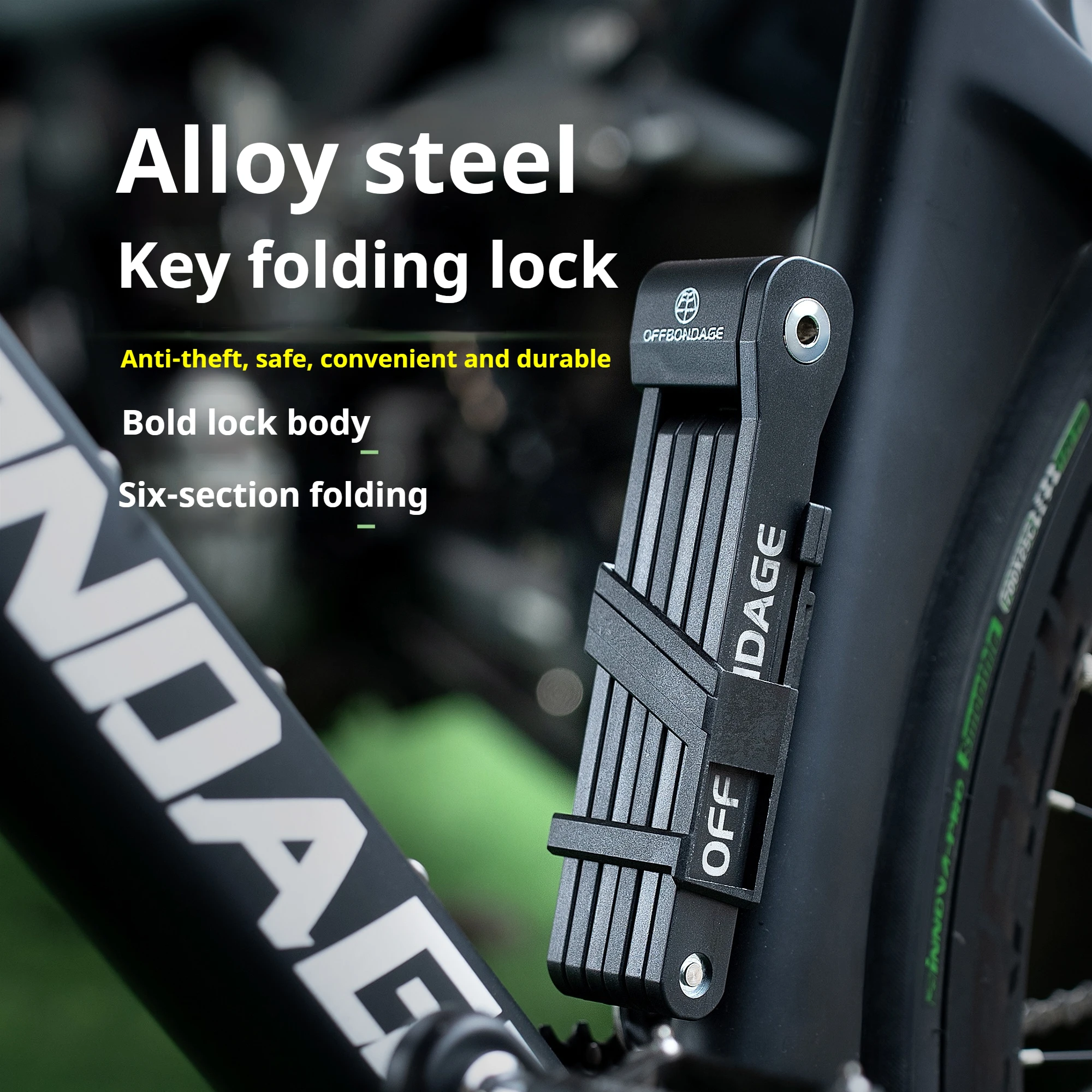 Bicycle Lock Foldable Bike MTB Road Fold High Security Anti-Theft Scooter Electric E-Bike Accessories