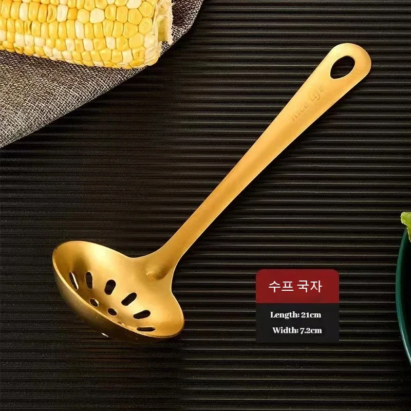 한국 스타일 냄비 커트레이 세트, 스테인리스 스틸 식기류 세트, 창의적인 한국 커트레이, 황금 스푼, 주방용품 세트, 6 개