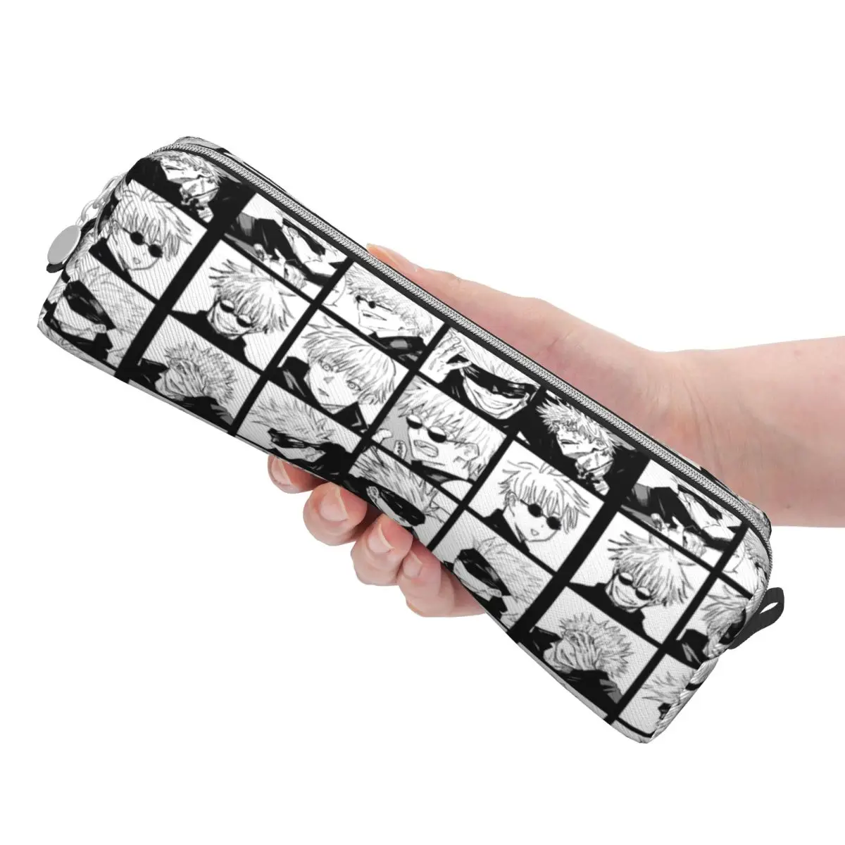 Jujutsu Gojo Satoru Collage Kaisen Pencil Case Comic Pencilcases Pen Holder for Student Large Storage Bag Supplies Stationery