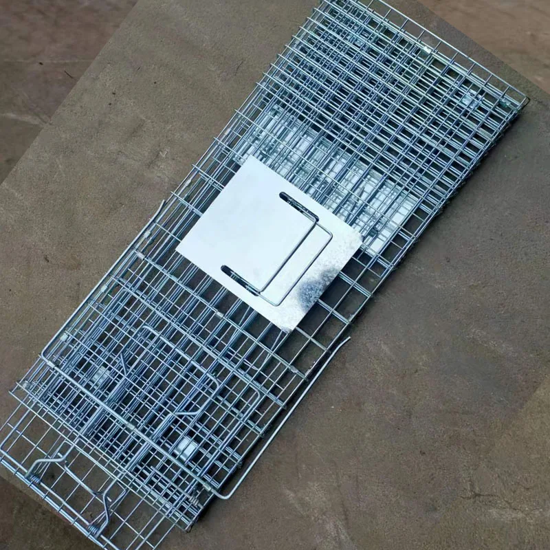 Middle FOLDABLE Reusable Bait Snap treadplate Animal Trap Cage