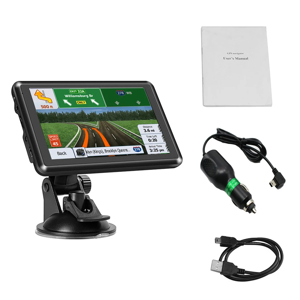 

5-inch HD Screen Car Mounted GPS Positioning Maps Tracker Vehicle with Voice Broadcast Navigation Device Supply