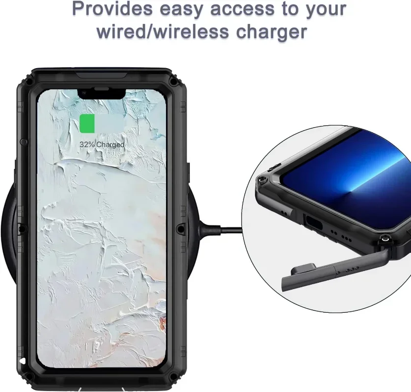 IP68 Heavy Duty Military Waterproof Case For iPhone 16e 16 15 14