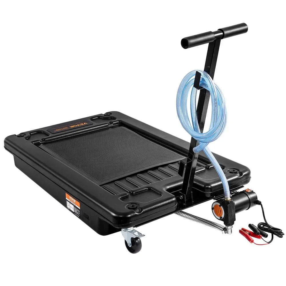 US 17 Gal. Oil Drain Pan with 180 Watt Electric Pump Low Profile Oil Drain Pan with 8.2 ft. Hose and Folding Handle for RVs