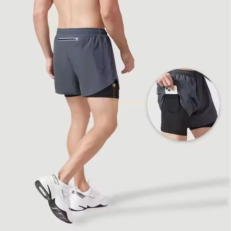 Summer men's reflective running shorts 5