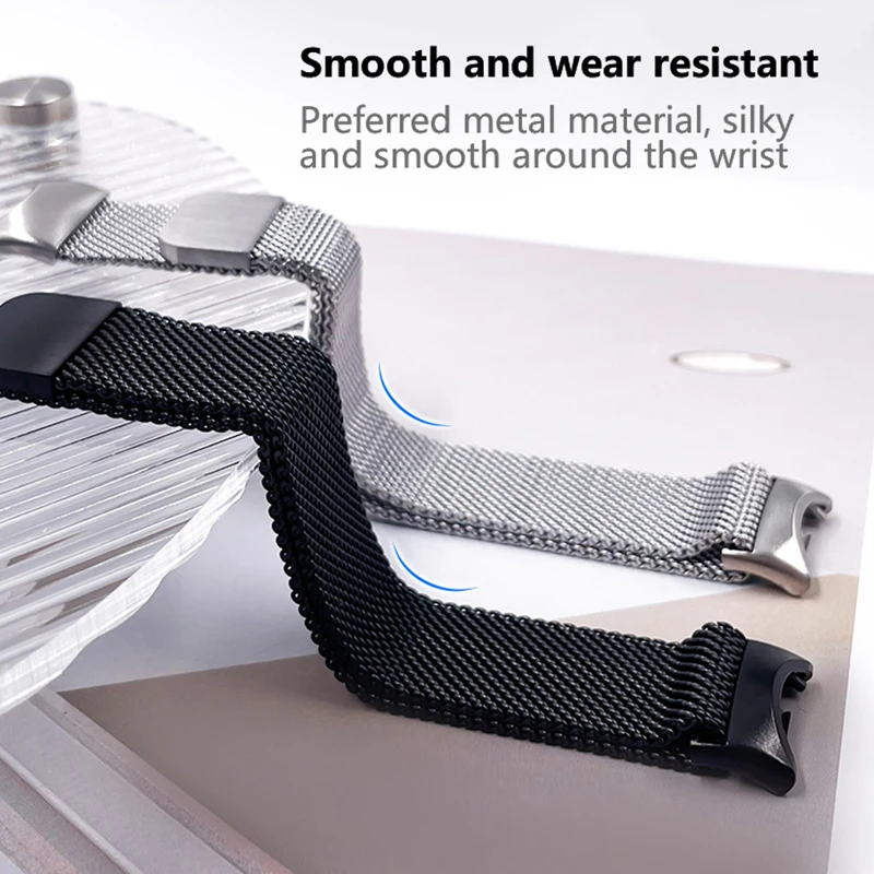 Milanese Magnetic Loop Metal Strap with TPU Soft Screen Protector