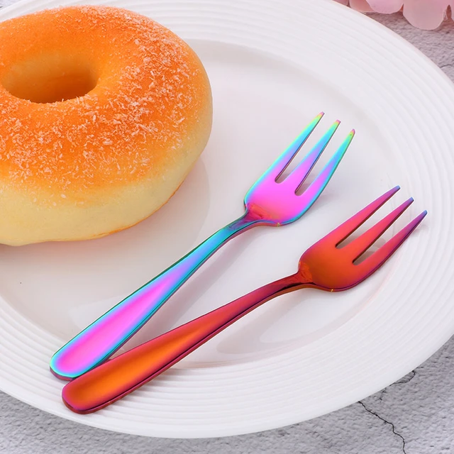 Cake fork / Pastry Fork, Orange with Mother of Pearl