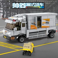 City Truck Vehicle Pickup Heavy Cargo Transport Model Building Blocks Machinery Shop Van Creative Carriage Harvester Car Kid Toy 6