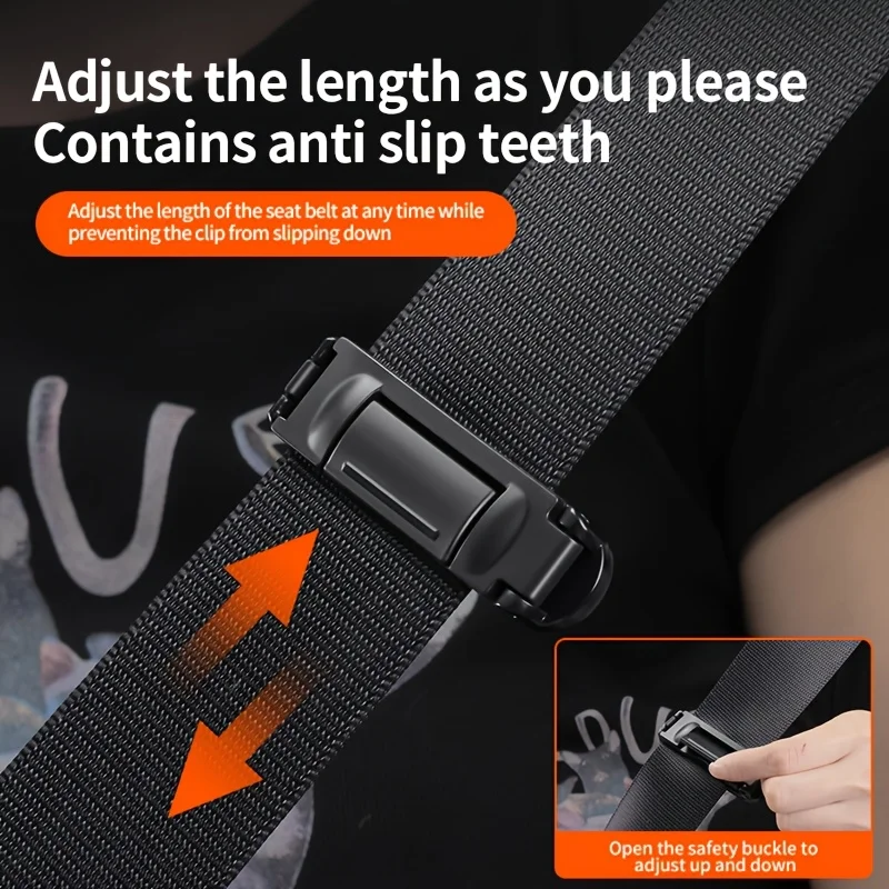 Car Seat Belt Adjuster Seat Belt Clamp Shoulder and Neck Locking Clip Protector Comfortable Driving Auto Accessories