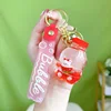Liquid Oil Luminous Ice Cube Shape Keychain Cute Floating Quicksand Rabbit Keyring Women Girl Bag Pendant Key Chain Gifts 6