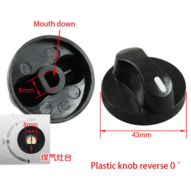 Gas Stove Burner Set 2pcs Gas Stove Ignition Switch Plastic Knob Aperture 8mm Knob Stove Accessories Universal Anti-Zero Degree