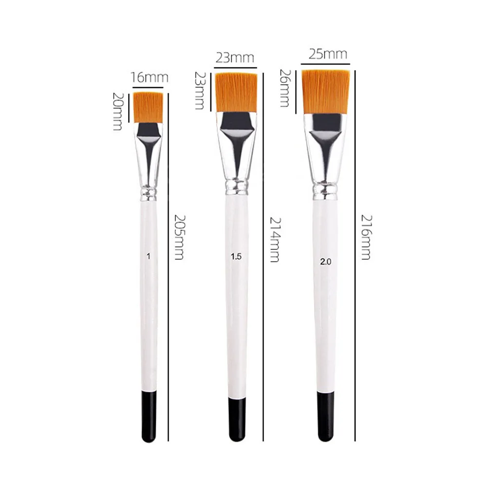 3pcs/set Oil Painting Brush Big Flat Head 3color Short Rod Set Nylon Hair Painting Watercolor Brush Student Acrylic Art Supplie 6