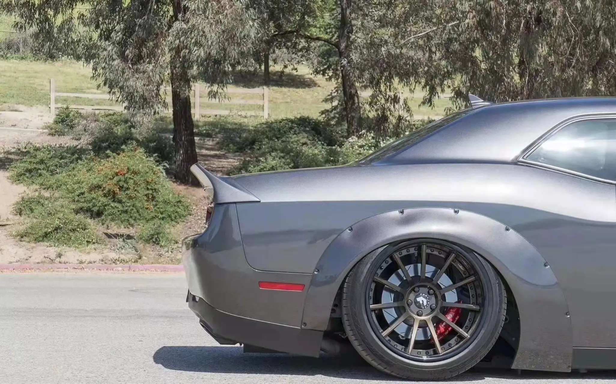 For Challenger Wide Car Body Kit Car Wheel Eyebrows Rear Spoiler Wings for Dodge Challenger 17up