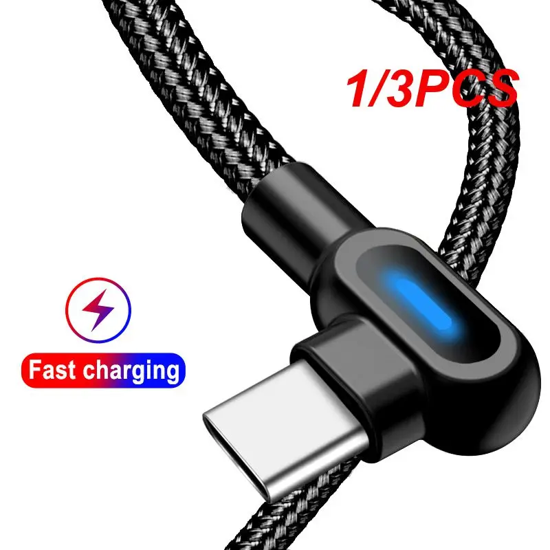 

1/3 шт., кабель usb Type-C для быстрой зарядки, 90 градусов