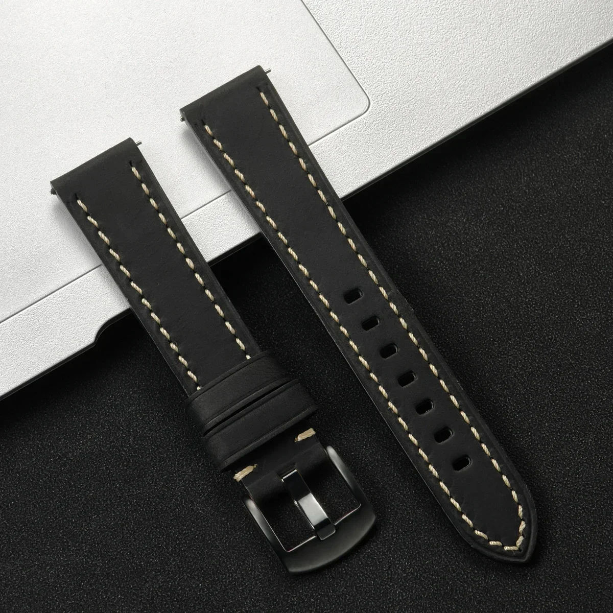 Premium Leather Watch Strap, Soft and Versatile Wristband, 20mm/22mm Width