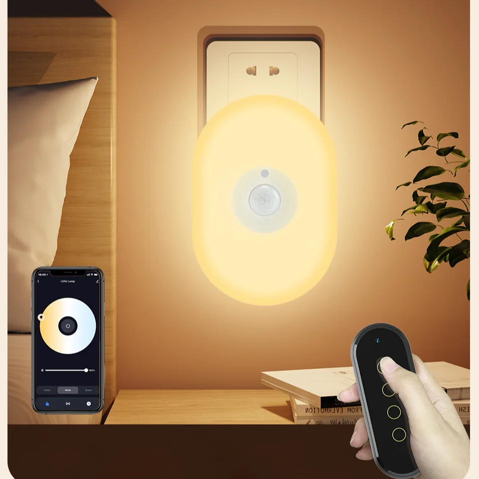 Smart Led Night Light WiFi Tuya PIR Motion Sensor Eu Us Uk Plug In Wall Lamp Warm White RGB Room App Voice For Alexa Google Home Motion Sensor Light Led Night Light Led Motion Sensor Light Night Light Motion Sensor Night Light Motion Sensor Led Light