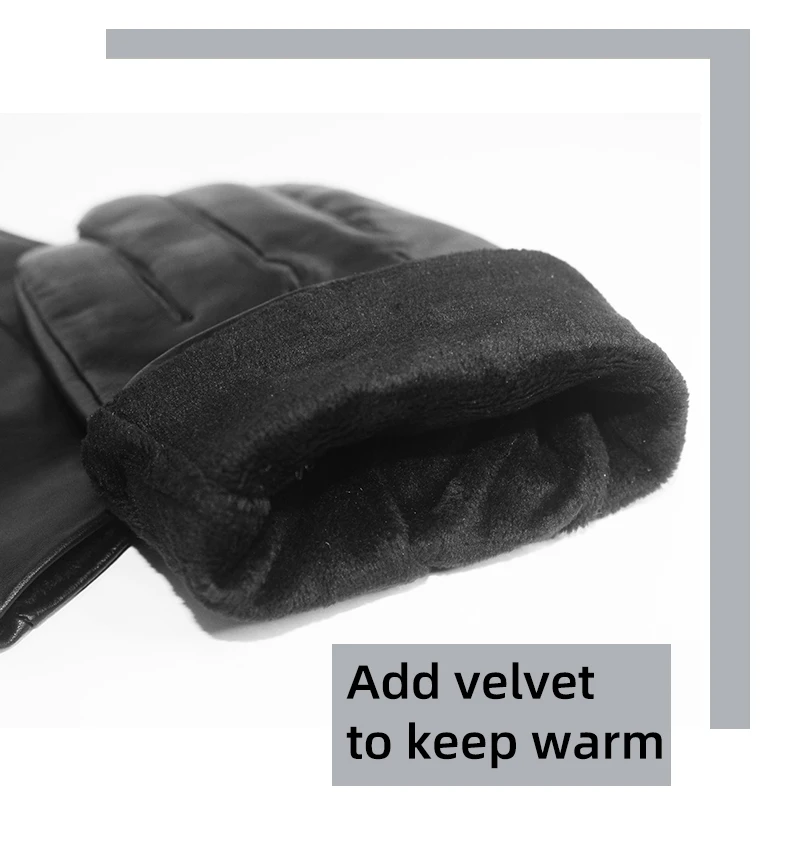 Herren Winter Warme Schafsleder-Handschuhe - Touchscreen-Kompatibel, Winddicht & Wasserdicht für Autofahren, Wandern und Geschäftliches – Detail 7