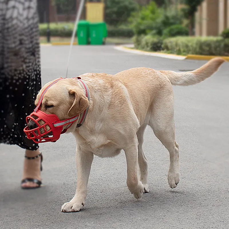 Dog Muzzle Adjustable Dog Muzzle Soft Silicone Breathable Strong Basket Anti-Biting Dog Mouth Cover For Small Medium Large X-Large Dogs