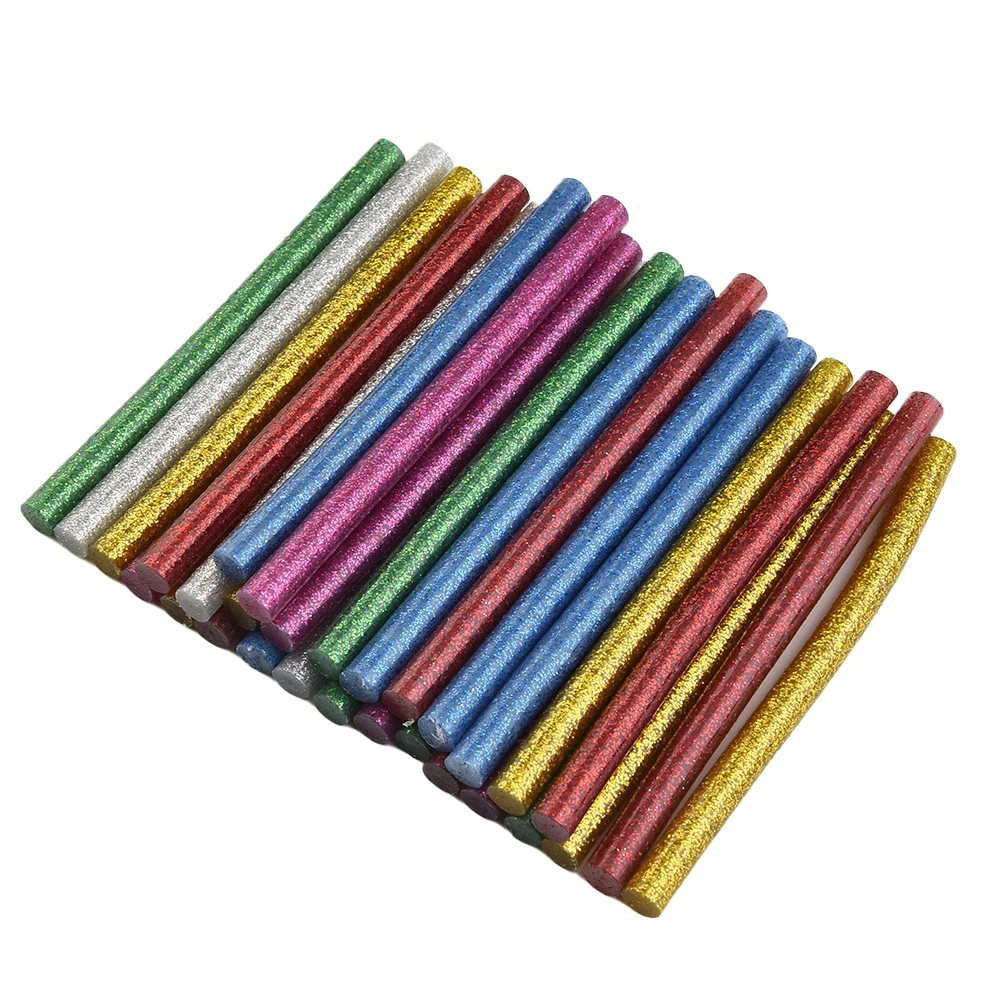 

30Pcs Hot Melt Glue Sticks 7mm Adhesive Assorted Glitter Glue Sticks Colored Hot Melt Glue Repair For Electric Glue Gun Craft