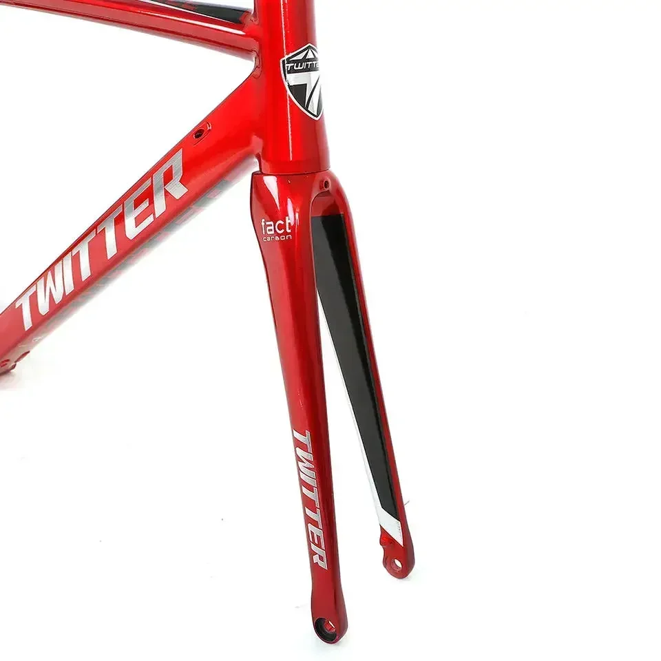TWITTER-Road bike aluminum alloy frame+carbon fiber fork+wheelset+handlebar+bottom bracket+seatpost+barrel drawbar+bowl set