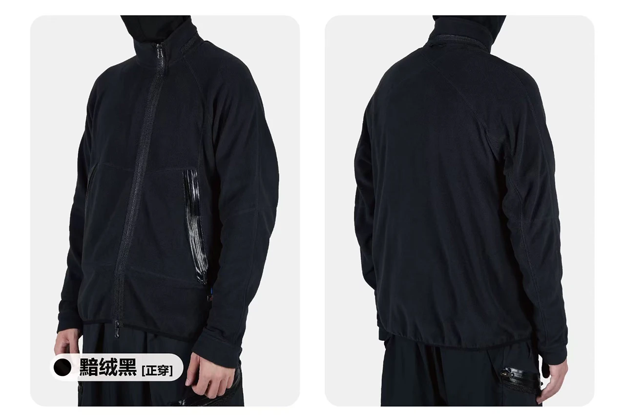 Reindee Lusion 25aw Two-side PolartecThermalPro fleece inner jacket stand collar x-shape cut back techwear gorpcore