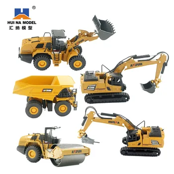 Huina zabawkowy samochód dla dzieci ceglana ciężarówka wywrotka ładowarka rolkowa zestaw urządzenie inżynieryjne model koparki samochodu