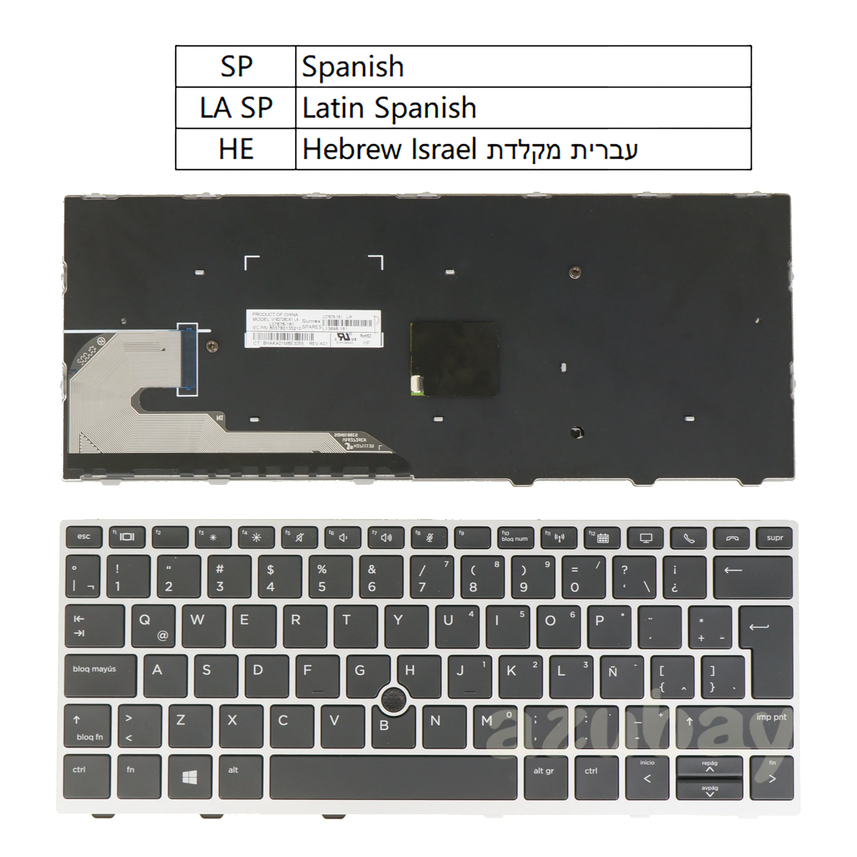 Teclado Portátil para hp Elitebook 735 g5 g6 830 g5 g6 836 g5 g6 Mais Ponteiro L07676-l13698161 071 la Espanhol Hebraico