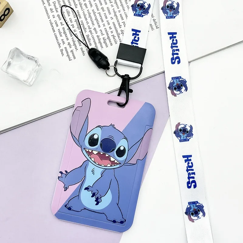 

Disney Stitch PVC Card Student Campus Card Cartoon Animation Lilo and Stitch Lanyard ID Card Diy Set Stich Children's Gift