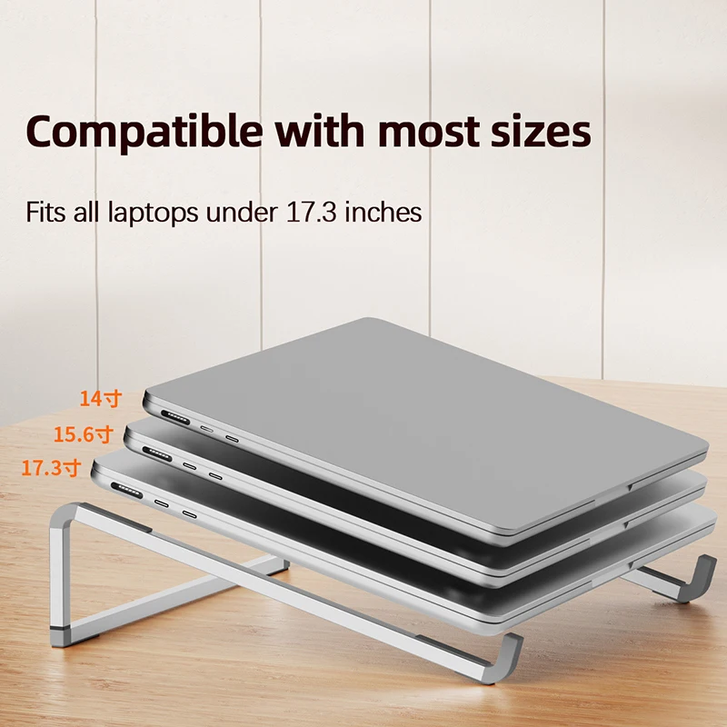 Portable Aluminum Laptop Stand with Heat Dissipation and Adjustable Height