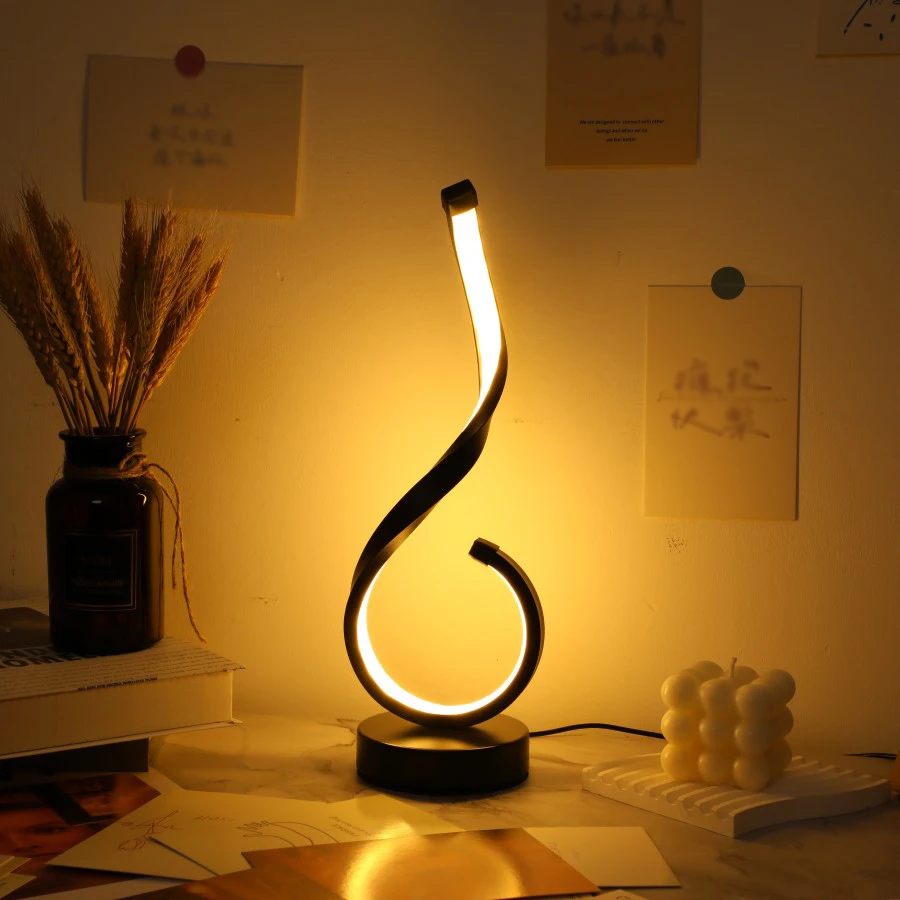 

1PC Compact Modern Ironwork USB Three-color Dimming Desktop Decorative Lamp