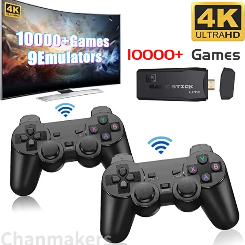

Wireless Retro Game Console,Plug and Play Video Game Stick Built in 10000+ Games, with Dual 2.4G Wireless Controllers(64G)