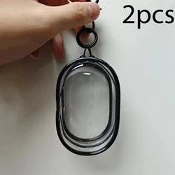 Jewelry Organizer Transparent Storage Box with Keychain and Cute Doll (Black 2pcs)