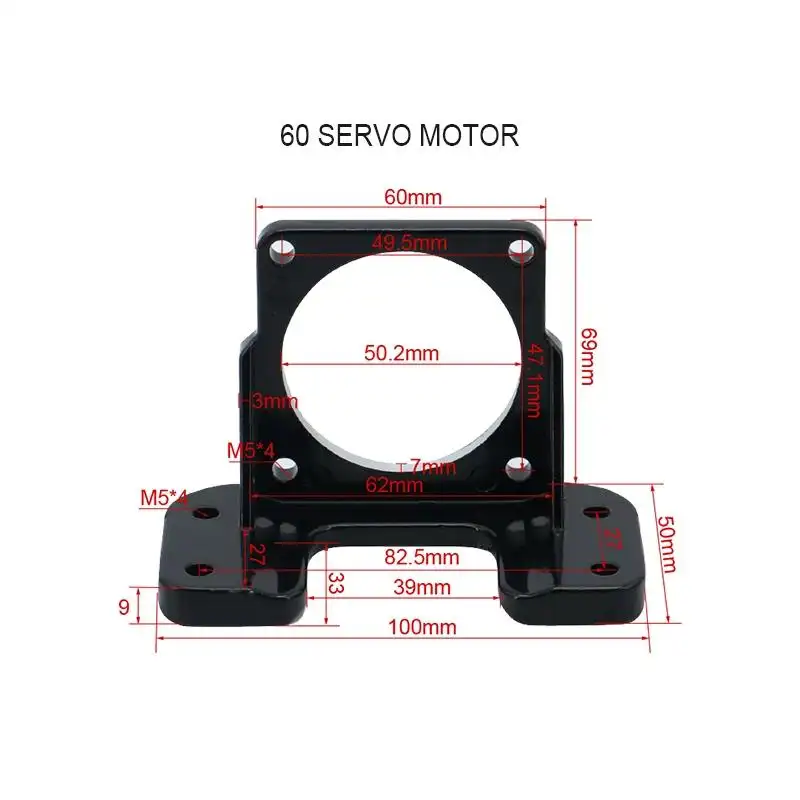 MHCNC Stepper Servo Motor Mount Bracket 42/57/60/80/86/90/110/130 Fixed Base For Nema17 Nema23 Nema34 Nema42 Nema52 image 8
