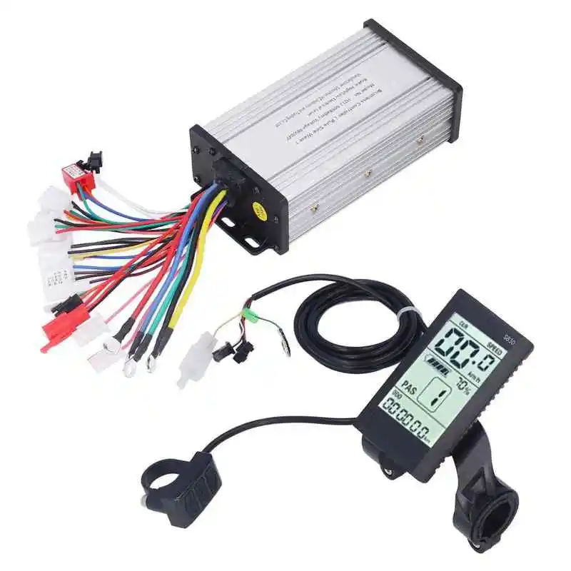 

Scooter Sine Wave Controller Aluminum Alloy Shell Motor Controller LCD Panel Set with Interface Labels for Electric Bicycles