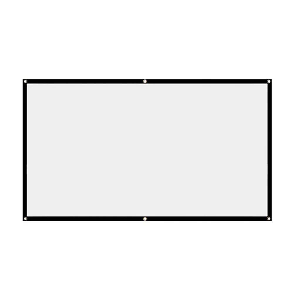 Home Office Projector Curtain 16:9 Simple KTV 60 72 84 100 120 150 inch Display Screen Household Bedroom Ornaments