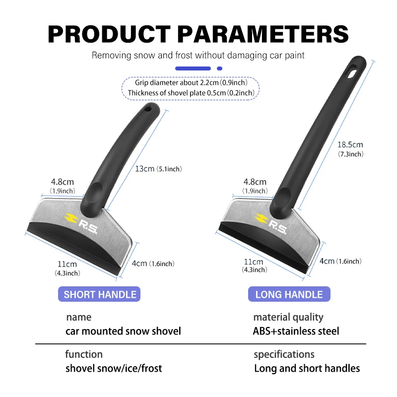 Car Snow Removal Shovel Stainless Steel Ice Scraper Tools For Renaul RS Sport Megane 3 4 2 Clio 5 Line Sandero Scenic Logan
