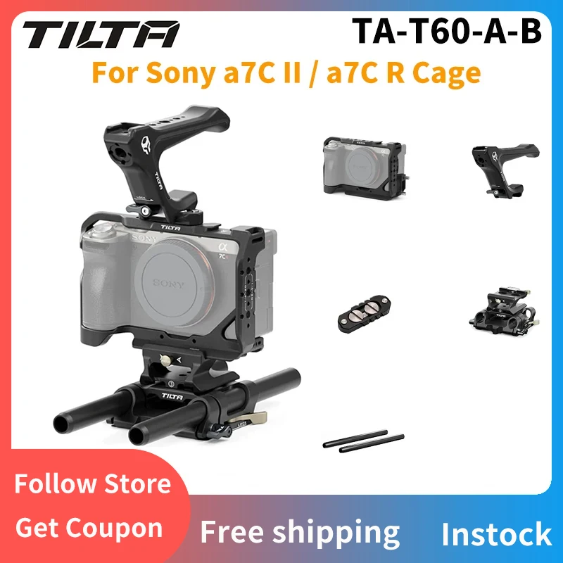 

TILTA TA-T60-A-B полный корпус для камеры Pro Kit для Sony a7C II / a7C R защитный корпус-черный титановый серый