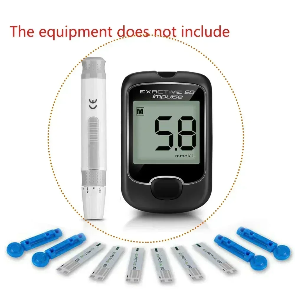 EXACTIVE EQ Diab&eacute;tico Teste Tiras Lancetas para Blood Sugar Monitor Glucometer Diabetes Medidor de Glucose Acess&oacute;rios M&eacute;d 100pcs blood glucose monitor blood glucose strips blood test meter blood test strips blood glucose lancets medical blood test kit