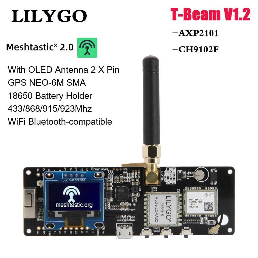 บอร์ดพัฒนา ESP32 สำหรับ IoT สื่อสารไร้สาย 433/868/915 MHz + GPS