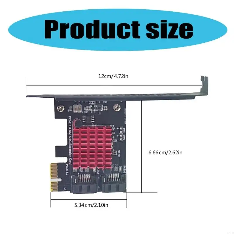 N3UD PCIE to Sata3.0 Expansion Card for PCIE (1X 4X 8X 16X) Slot 2 Port 6Gbps Speed Controller Card Support Expansion Adapter