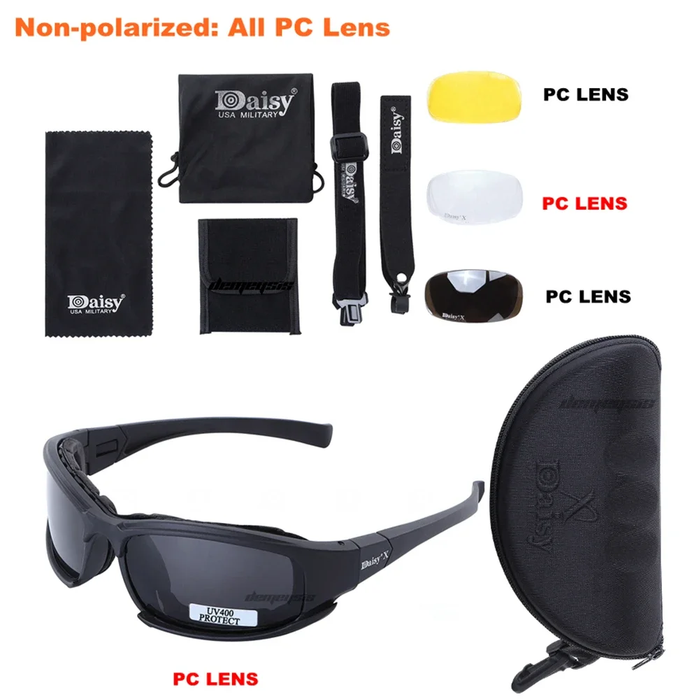 Photochromic Polarized Tactical Outdoor Sunglasses and Goggles Set