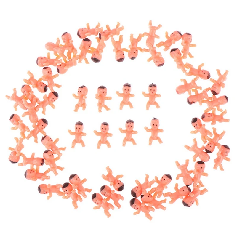 100PCS Mini Plastic Babies Tiny Plastic Babies King Cake For Ice Cubes Baby Shower Game