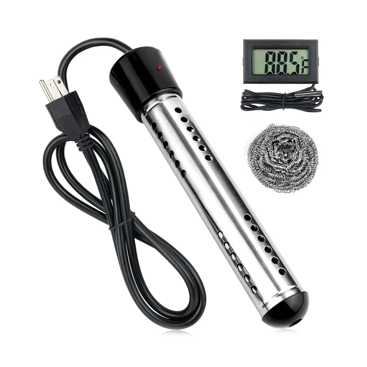 

Погружной водонагреватель с американской вилкой, 1500 Вт, ковшовый нагреватель, Электрический погружной водонагреватель с ЖК-термометром