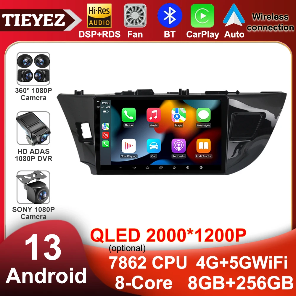 

9'' Android 13 Car Stereo Radio Voice Control Central Multimedia For Toyota Corolla 2012-2016 ​Player GPS Navigation Head Unit