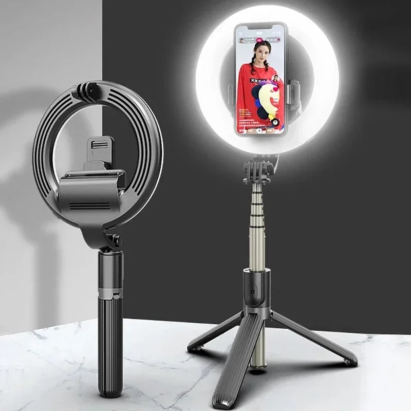 Wireless Bluetooth-compatible Led Selfie Ring Light Phone Holder Photography Fill Lighting with Tripod for Youtube Live Video