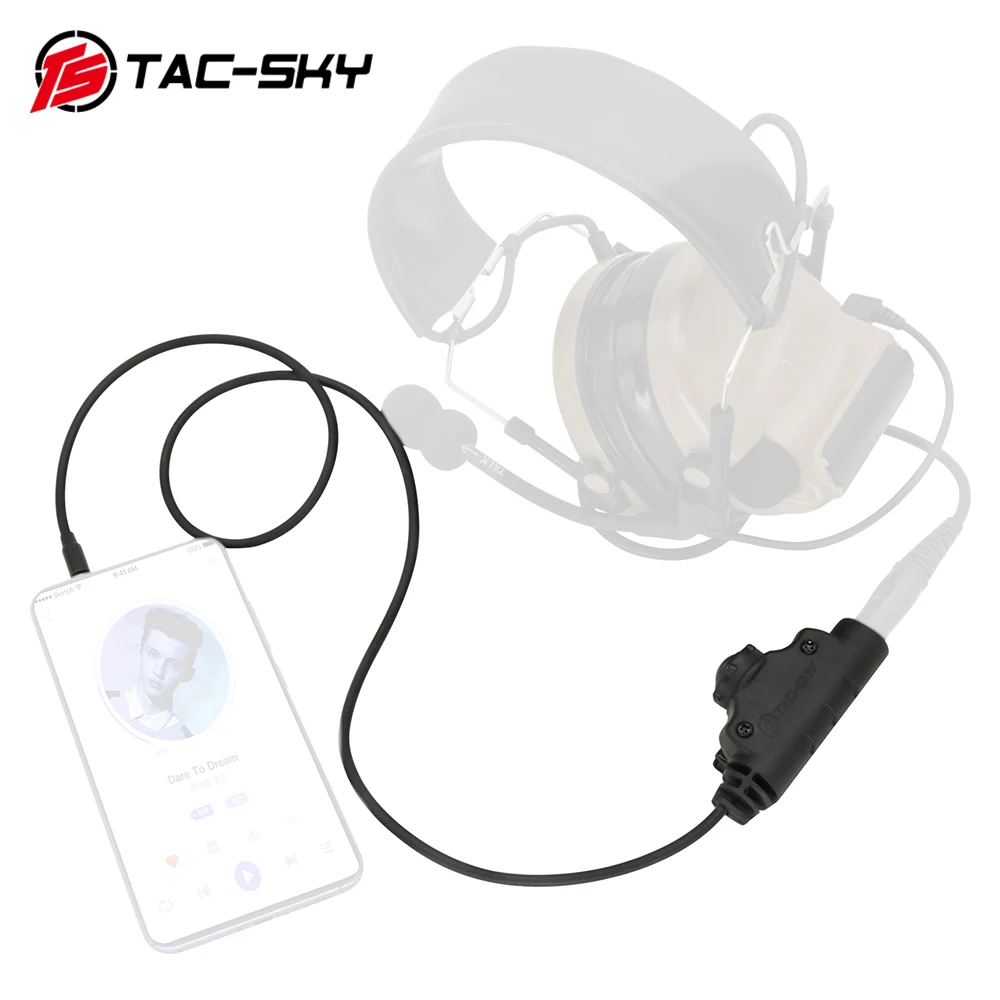 

TAC-SKY Tactical PTT Adapter U94 V2 PTT Push to Talk Phone PTT Plug 3.5mm Compatible with COMTAC SORIDN Tactical Headset