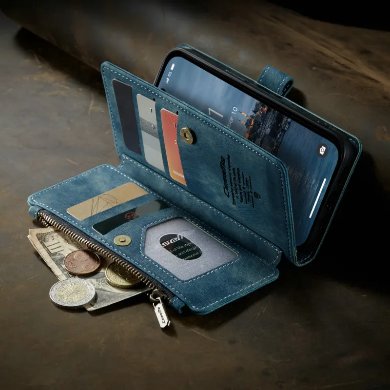 CaseMe Original For iPhone 15 14 13 11 8 12 Pro Case Wallet Magnet Flip Cover For iPhone 7 Plus 15 14 Pro Max Leather Phone Case
