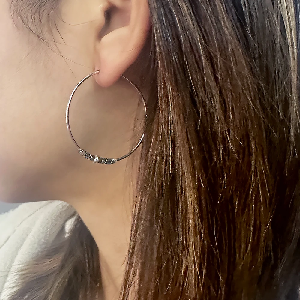 925 Sterling Silver Circle Earrings for Women Men 16mm 20mm 30mm 40mm Small or Large Vintage Retro Cool Huggie Hoop Earrings hoop earrings,silver earrings,silver hoop earrings,womens earrings